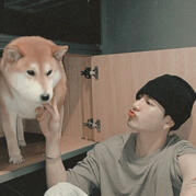 jackson wang with a dog