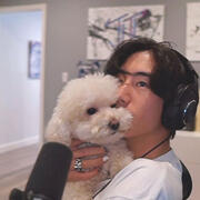 mark tuan with his dog milo